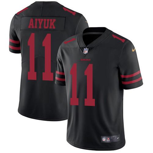 Nike 49ers #11 Brandon Aiyuk Black Alternate Youth Stitched NFL Vapor Untouchable Limited Jersey
